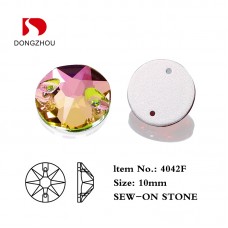 DZ 4042F 10MM Xirius Shape Round Sew on Stone